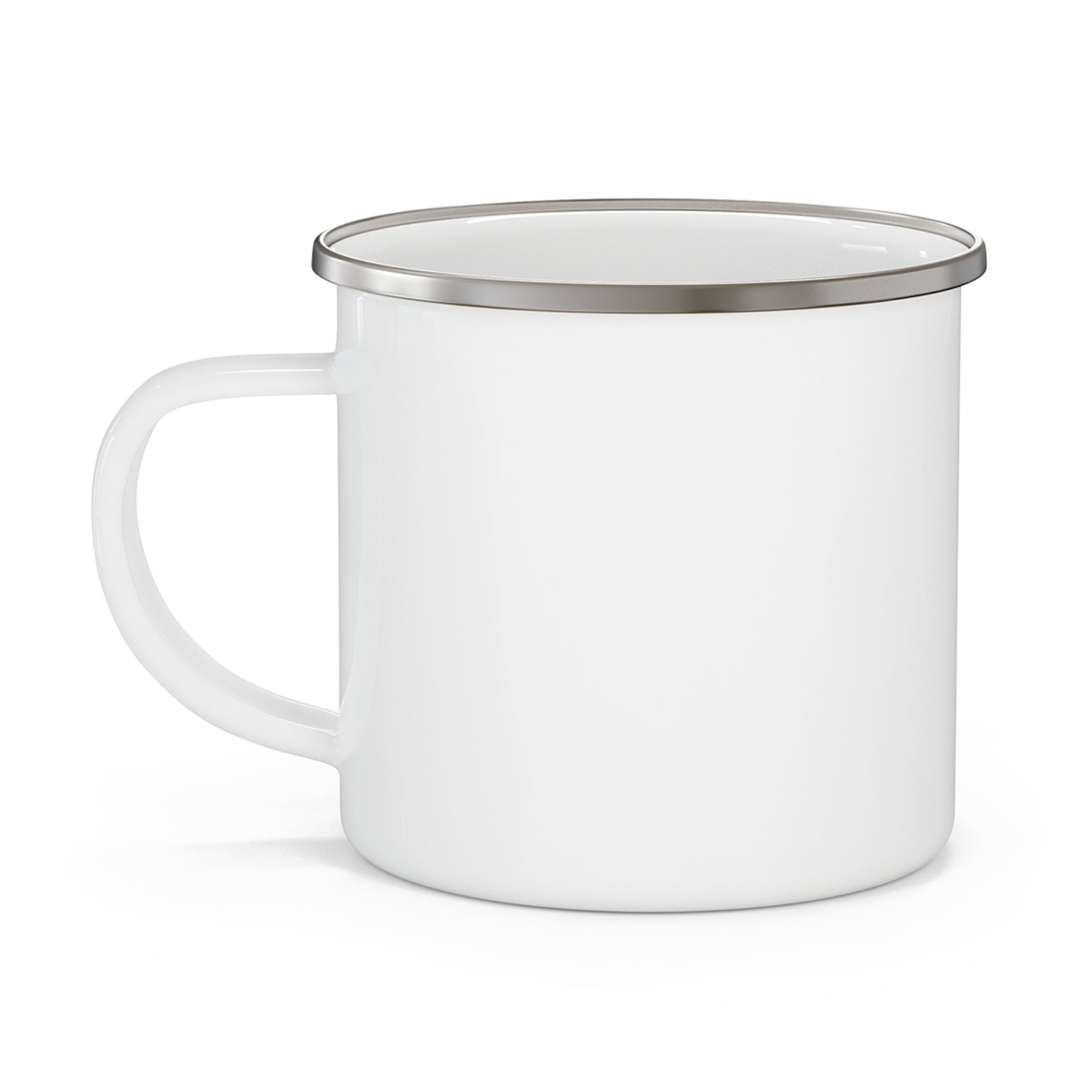 Enamel Camping Mug (White with Silver)