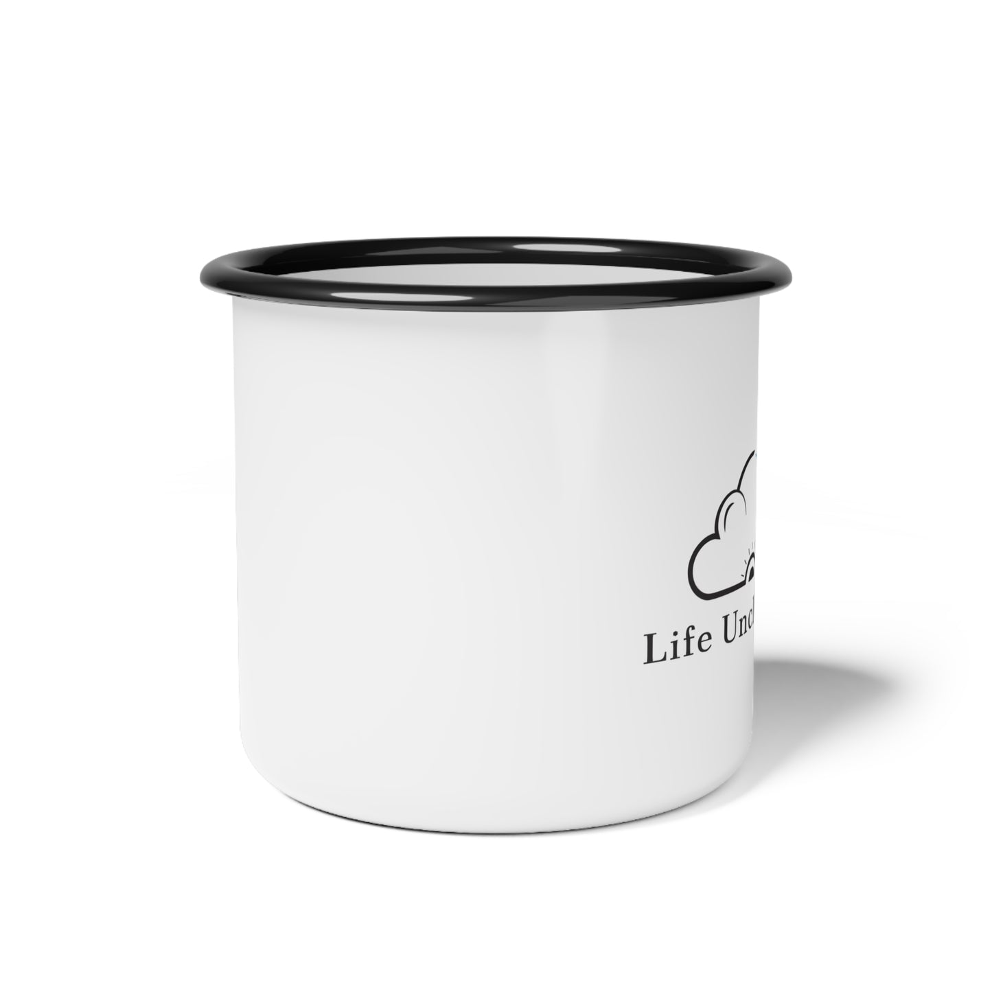 Enamel Camping Cup (White with Black)